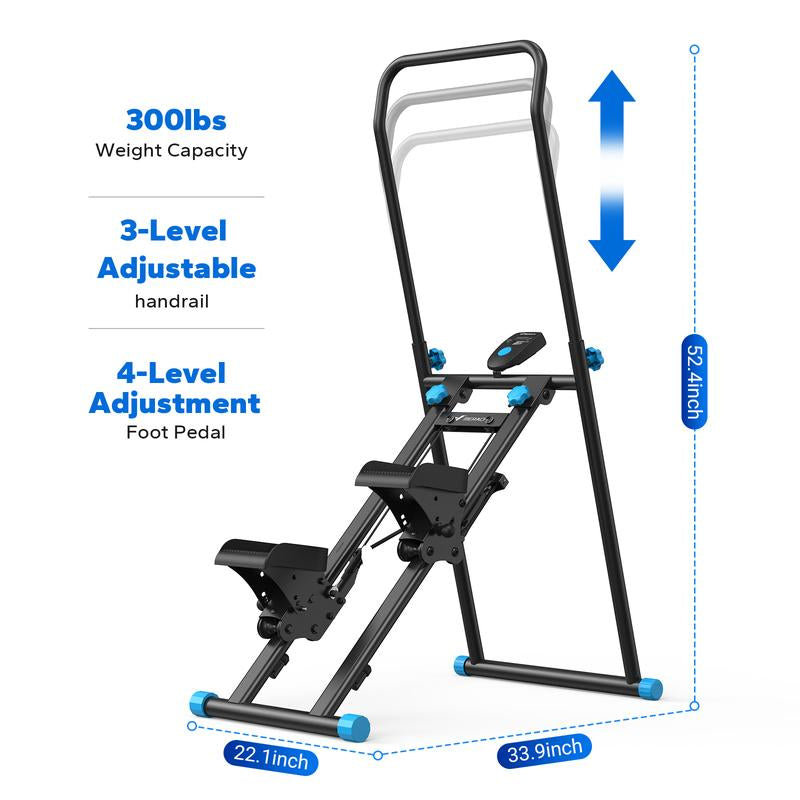 MERACH Stair Stepper with Handlebar, LCD Display, 300LBS Capacity, Climber Exercise Machine for Workouts, Home Fitness Equipment for Women&Men