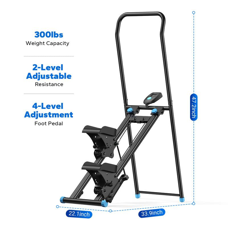 MERACH Stair Stepper with Handlebar, LCD Display, 300LBS Capacity, Climber Exercise Machine for Workouts, Home Fitness Equipment for Women&Men