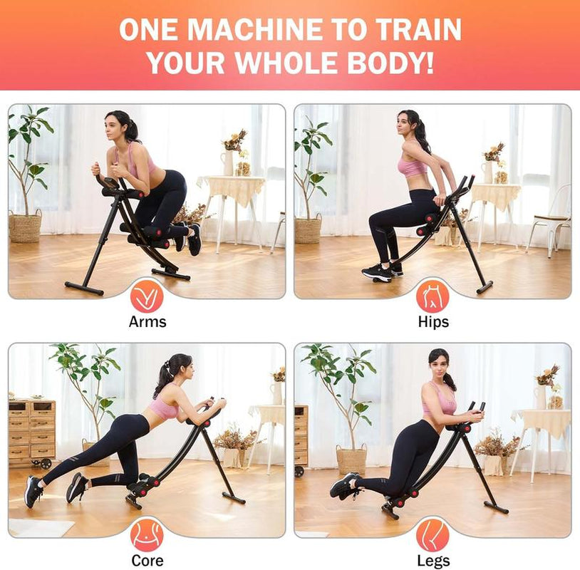 【Back to School】Zelus Adjustable Ab Trainer Machine with LCD Monitor, Foldable Abdominal Exercise Machine Core Trainer Machine Workout for Arm, Leg, Buttocks Shaper