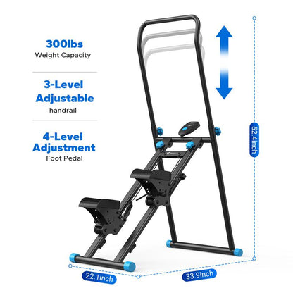 MERACH Stair Stepper with Handlebar, LCD Display, 300LBS Capacity, Climber Exercise Machine for Workouts, Home Fitness Equipment for Women&Men