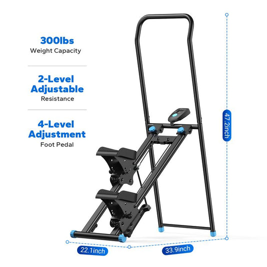 MERACH Stair Stepper with Handlebar, LCD Display, 300LBS Capacity, Climber Exercise Machine for Workouts, Home Fitness Equipment for Women&Men