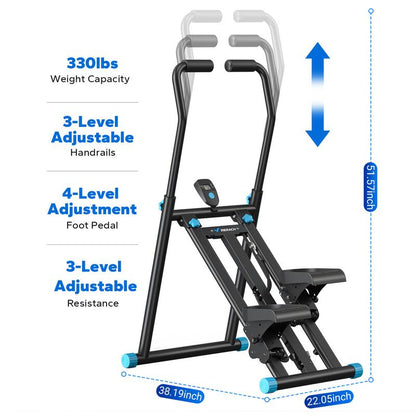 MERACH Stair Stepper with Handlebar, LCD Display, 300LBS Capacity, Climber Exercise Machine for Workouts, Home Fitness Equipment for Women&Men