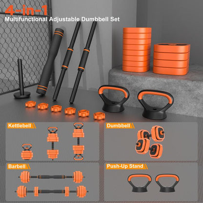 Bearbro 45/65/85Lbs Adjustable Dumbbells Set, 4 in 1 Free Weights Dumbbells Set with Connector Used as Dumbbell, Barbell, Push up Stand, Kettlebells for Home Gym Exercises,Dealsforyoudays Workout Equipment Glutes Workout Equipment