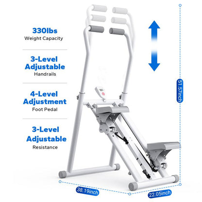 MERACH Stair Stepper with Handlebar, LCD Display, 300LBS Capacity, Climber Exercise Machine for Workouts, Home Fitness Equipment for Women&Men