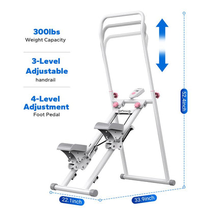 MERACH Stair Stepper with Handlebar, LCD Display, 300LBS Capacity, Climber Exercise Machine for Workouts, Home Fitness Equipment for Women&Men
