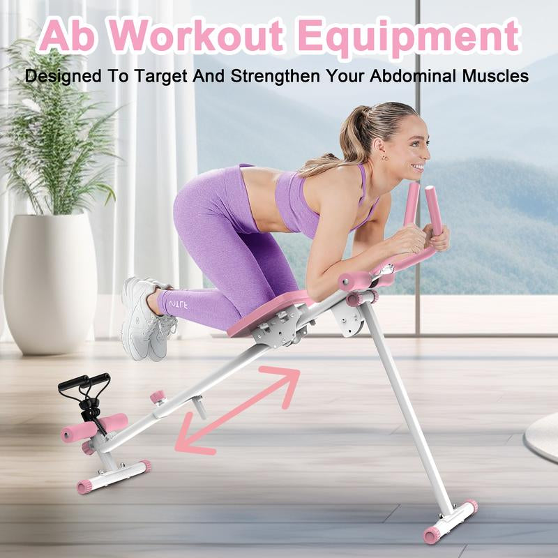 SAYGOGO 4-In-1 Ab Workout Exercise Equipment - Rowing Machine, Leg Press Machine, Ab Glider Machine, Roman Chair, Fitness Equipment for Ab Workout Core Strength Training Home Gym