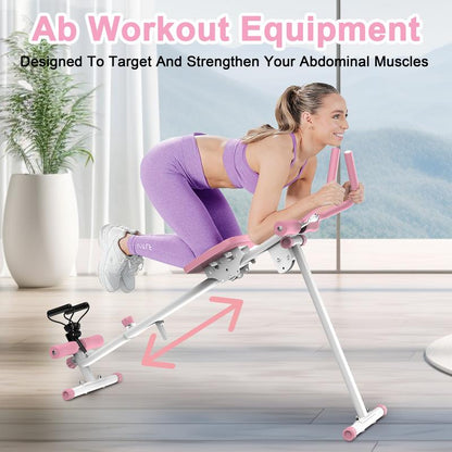 SAYGOGO 4-In-1 Ab Workout Exercise Equipment - Rowing Machine, Leg Press Machine, Ab Glider Machine, Roman Chair, Fitness Equipment for Ab Workout Core Strength Training Home Gym