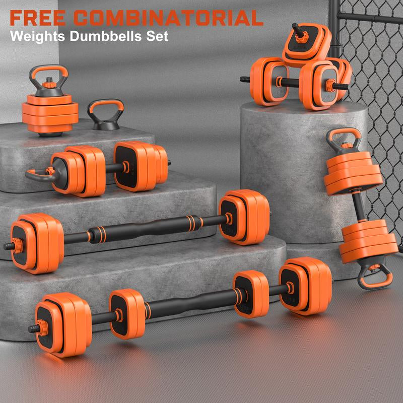 Bearbro 45/65/85Lbs Adjustable Dumbbells Set, 4 in 1 Free Weights Dumbbells Set with Connector Used as Dumbbell, Barbell, Push up Stand, Kettlebells for Home Gym Exercises,Dealsforyoudays Workout Equipment Glutes Workout Equipment